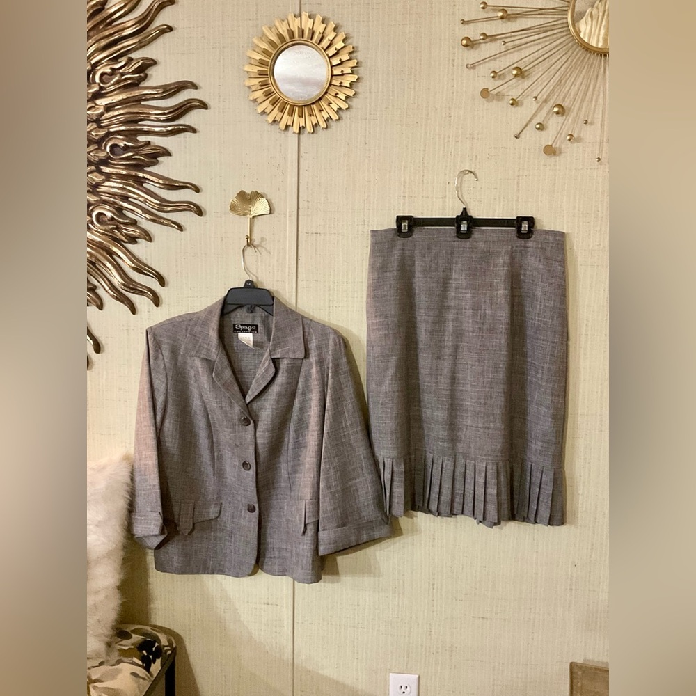 Spago Collection Women's Sz 14w 2pc Lightweight Blazer Set C1